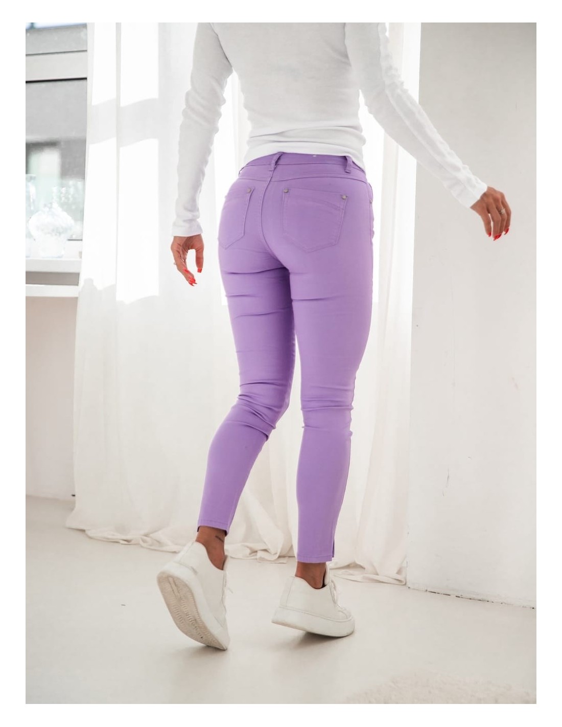 Fashionable light purple denim pants 875 - Online store - Boutique